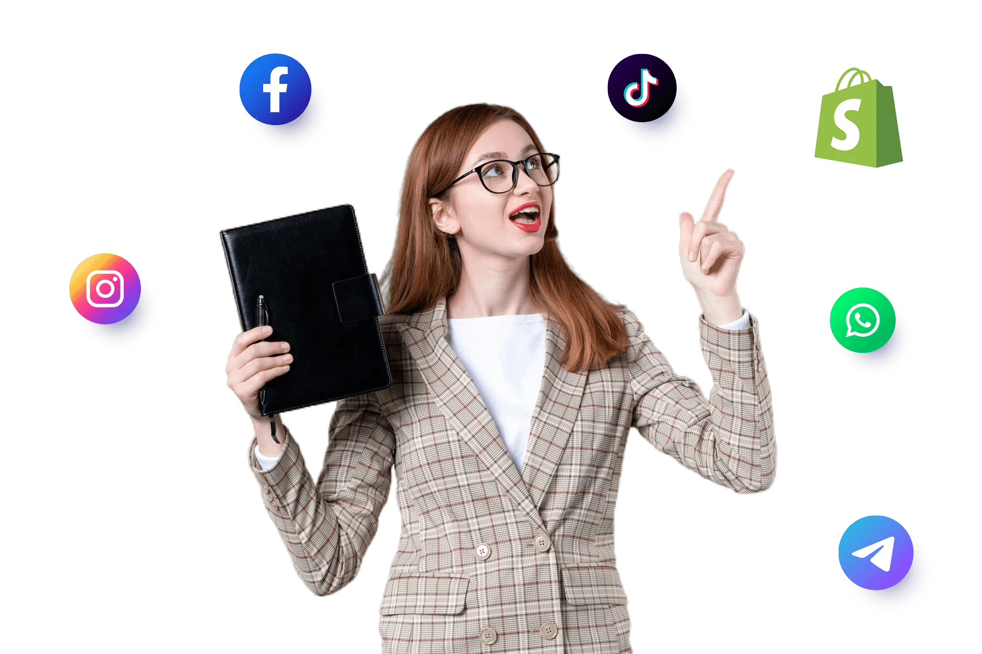 Shopify and social media marketing illustration